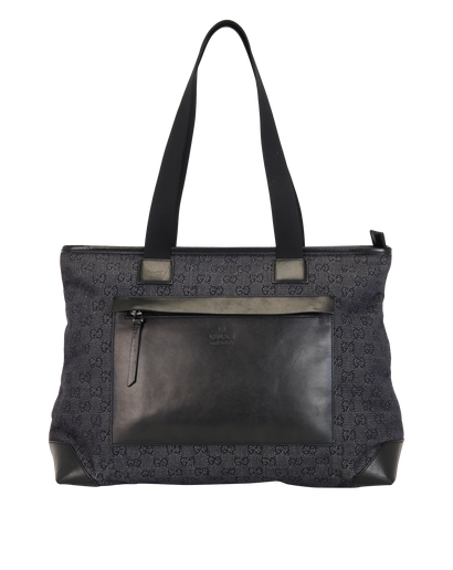 GG Zip Tote, &pound;175, Handbags, Black/Grey, Canvas/Leather, Front view
